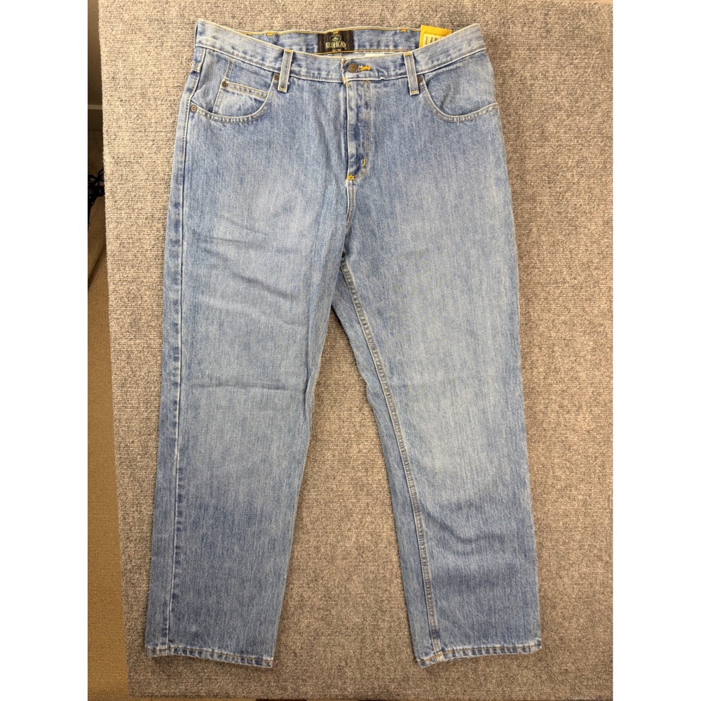RedHead Mens 35x30 Jeans Easy Fit Antique Sand Light Wash Denim Workwear NWT